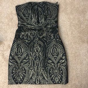 Black and gold dress